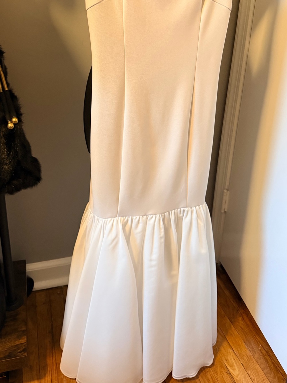 BHLDN Ivory Square-Neck Trumpet Midi Wedding Dress - Picture 5 of 10